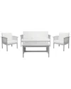 Safavieh Finnick 4pc Outdoor Living Set In Grey