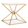 Safavieh Fiorella Glass Top End Table In Gold