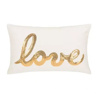 Safavieh First Comes Love Rectangular Throw Pillow In Yellow
