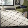 Safavieh Flokati Shag Hand Made Area Rug, Ivory / Brown Shag / Flokati Style Non-shedding In White