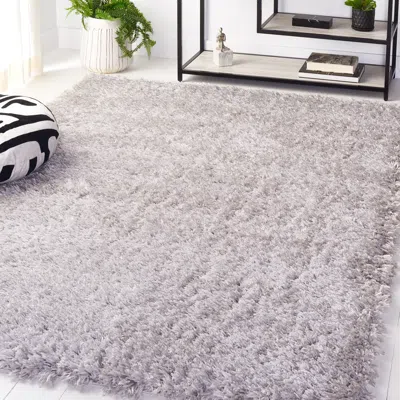 Safavieh Flokati Shag Machine Made Area Rug, Silver Shag / Flokati Style Easy Care In Gray