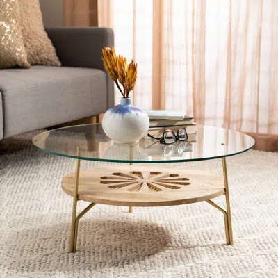 Safavieh Flora Round Coffee Table In Gold