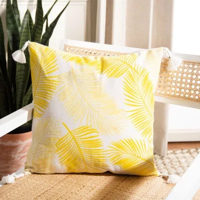 Safavieh Floral Throw Pillow In Yellow