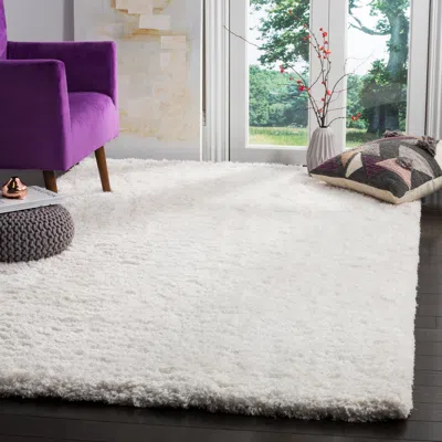 Safavieh Florence Shag Hand Made Area Rug, White Shag Flokati Style Non-shedding