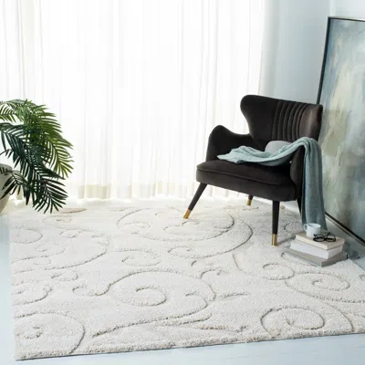 Safavieh Florida Shag Collection Power Loomed Rug In White