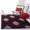 Safavieh Florida Shag Machine Made Area Rug, Black / Red Shag & Flokati Style Easy Care In Red