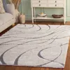 Safavieh Florida Shag Machine Made Area Rug, Cream / Grey Modern Style Easy Care In Neutral