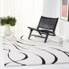 Safavieh Florida Shag Machine Made Area Rug, Ivory / Black Modern Style Easy Care In White
