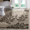 Safavieh Florida Shag Machine Made Area Rug, Smoke / Dark Brown Shag & Flokati Style Easy Care In Neutral