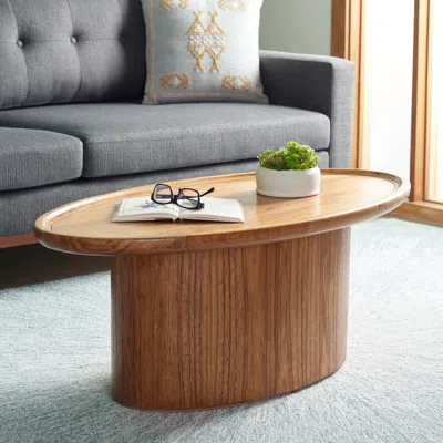 Safavieh Flyte Oval Coffee Table In Brown