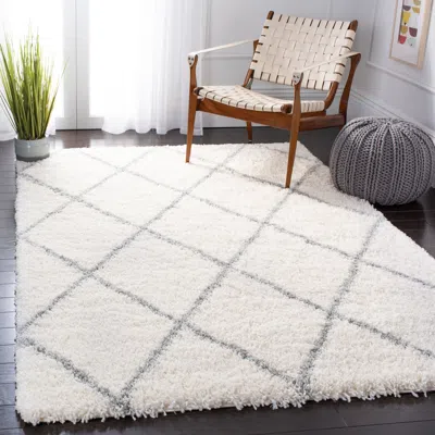 Safavieh Fontana Shag Area Rug, Cream / Grey Moroccan Style Non-shedding