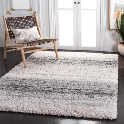Safavieh Fontana Shag Area Rug, Ivory / Grey Flokati Style Non-shedding In Gray