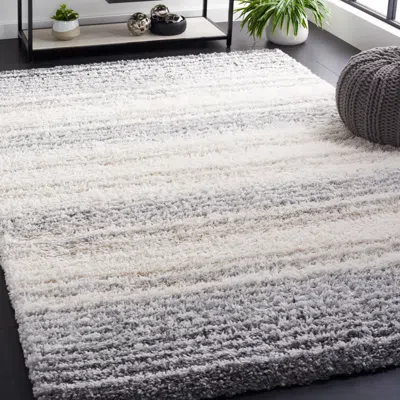 Safavieh Fontana Shag Area Rug, Ivory / Grey Flokati Style Non-shedding