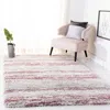 Safavieh Fontana Shag Area Rug, Ivory / Pink Modern Style Non-shedding