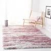 Safavieh Fontana Shag Area Rug, Ivory / Pink Modern Style Non-shedding