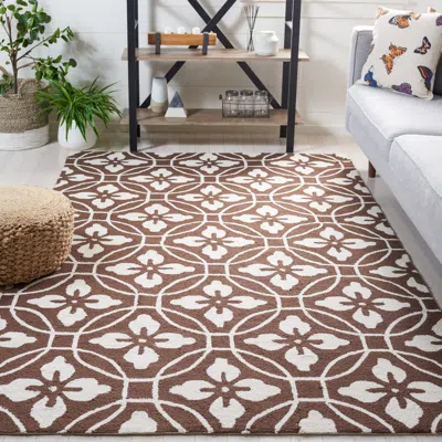 Safavieh Four Seasons Hand Made Area Rug, Chocolate / Ivory Contemporary Style Non-shedding In Brown