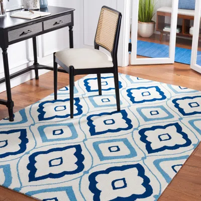 Safavieh Four Seasons Hand Made Area Rug, Ivory / Navy Contemporary Style Non-shedding In Blue