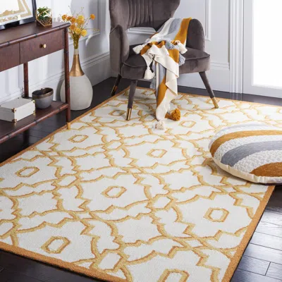Safavieh Four Seasons Hand Made Area Rug, Ivory / Tan Contemporary Style Non-shedding In Yellow