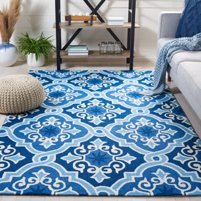 Safavieh Four Seasons Hand Made Area Rug, Navy / Blue Contemporary Style Non-shedding