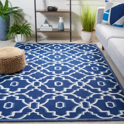 Safavieh Four Seasons Hand Made Area Rug, Navy / Ivory Contemporary Style Non-shedding In Blue