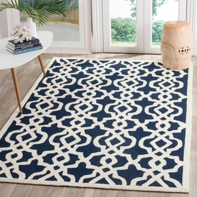 Safavieh Four Seasons Hand Made Area Rug, Navy / Ivory Contemporary Style Non-shedding In Blue