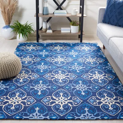 Safavieh Four Seasons Hand Made Area Rug, Navy / Ivory Traditional Style Non-shedding In Blue