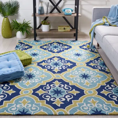 Safavieh Four Seasons Hand Made Area Rug, Navy / Light Blue Contemporary Style Non-shedding