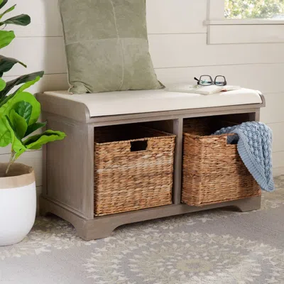 Safavieh Freddy Wicker Storage Bench In Neutral