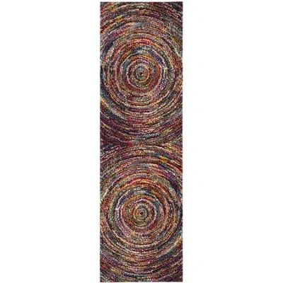 Safavieh Freeman Geometric Shag Rectangular Runner In Multi