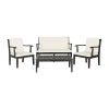 Safavieh Fresno Patio Collection 4-pc. Conversation Set Weather Resistant In Gray
