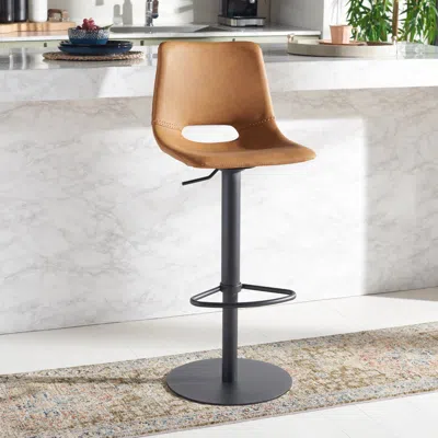 Safavieh Freya Gas Lift Bar Stool In Brown