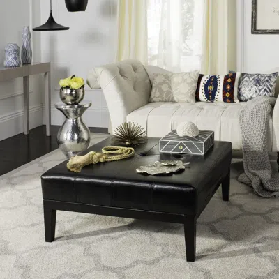 Safavieh Fulton Sqr Cocktail Ottoman Lg In Black