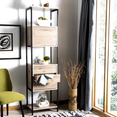 Safavieh Gabrielle Retro Mid Century Wood Etagere In Black
