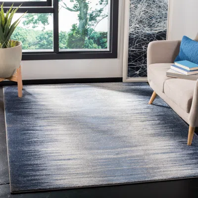 Safavieh Galaxy Machine Made Area Rug, Blue / Navy Contemporary Style Easy Care