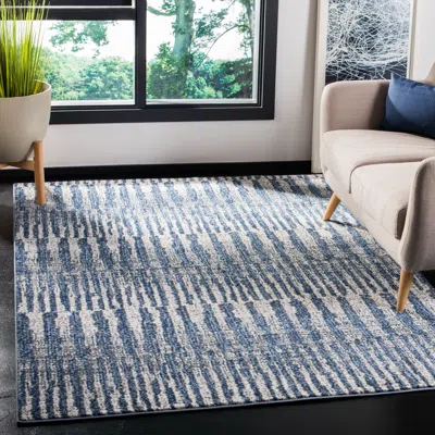 Safavieh Galaxy Machine Made Area Rug, Navy / Light Grey Contemporary Style Easy Care In Blue