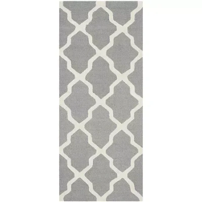 Safavieh Gale Rectangular Wool Runner Rug In Silver