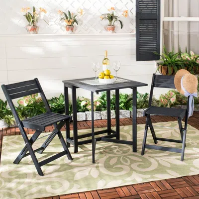 Safavieh Gallo Balcony Bistro Set In Black