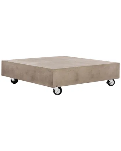 Safavieh Gargon Indoor/outdoor Modern Concrete 9.84in Coffee Table With Casters