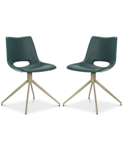 Safavieh Ghant Dining Chair (set Of 2) In Blue,brass
