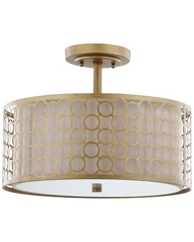 Safavieh Giotta Circle Trellis 3-light Semi Flush Mount In Brown