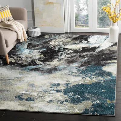 Safavieh Glacier Machine Made Area Rug, Blue / Multi Contemporary Style Easy Care