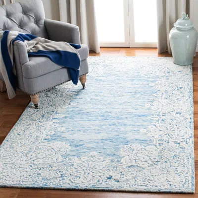 Safavieh Glamour Hand Made Area Rug, Blue / Ivory Transitional Style Non-shedding