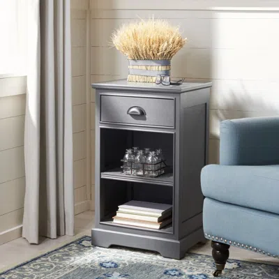 Safavieh Griffin One Drawer Side Table In Gray