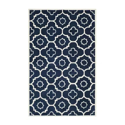 Safavieh Grigor Geometric Hand Tufted Wool Rug In Blue