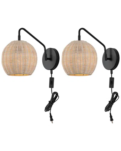 Safavieh Grigory 15in Wall Sconce Set In Black