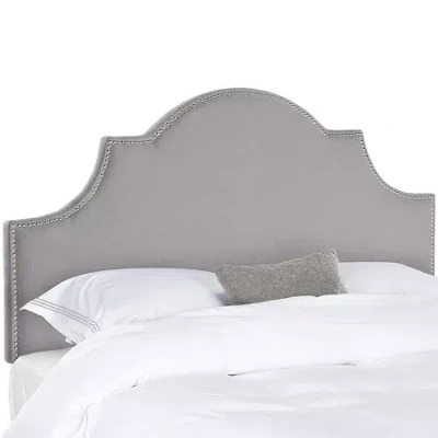 Safavieh Hallmar Upholstered Headboard With Nailhead Trim In Gray
