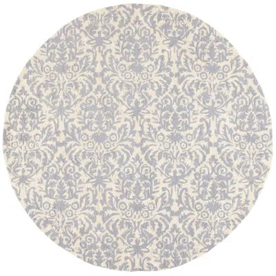 Safavieh Hand Hooked Wool Pile Damask Rug In Grey;beige Yellow