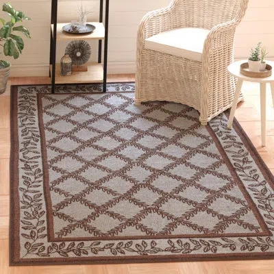 Safavieh Hand Hooked Wool Pile Floral Rug In Blue;brown
