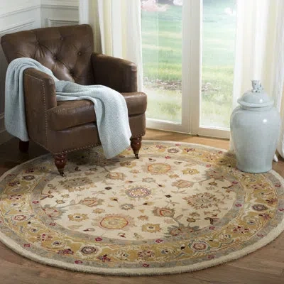 Safavieh Hand Tufted Wool Pile Oriental Rug In Gold;ivory