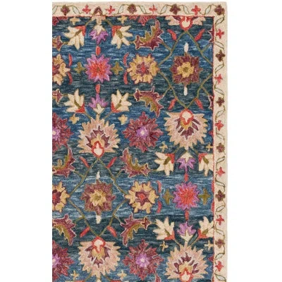 Safavieh Hand Tufted Wool;cotton Floral Indoor Rug In Navy,red